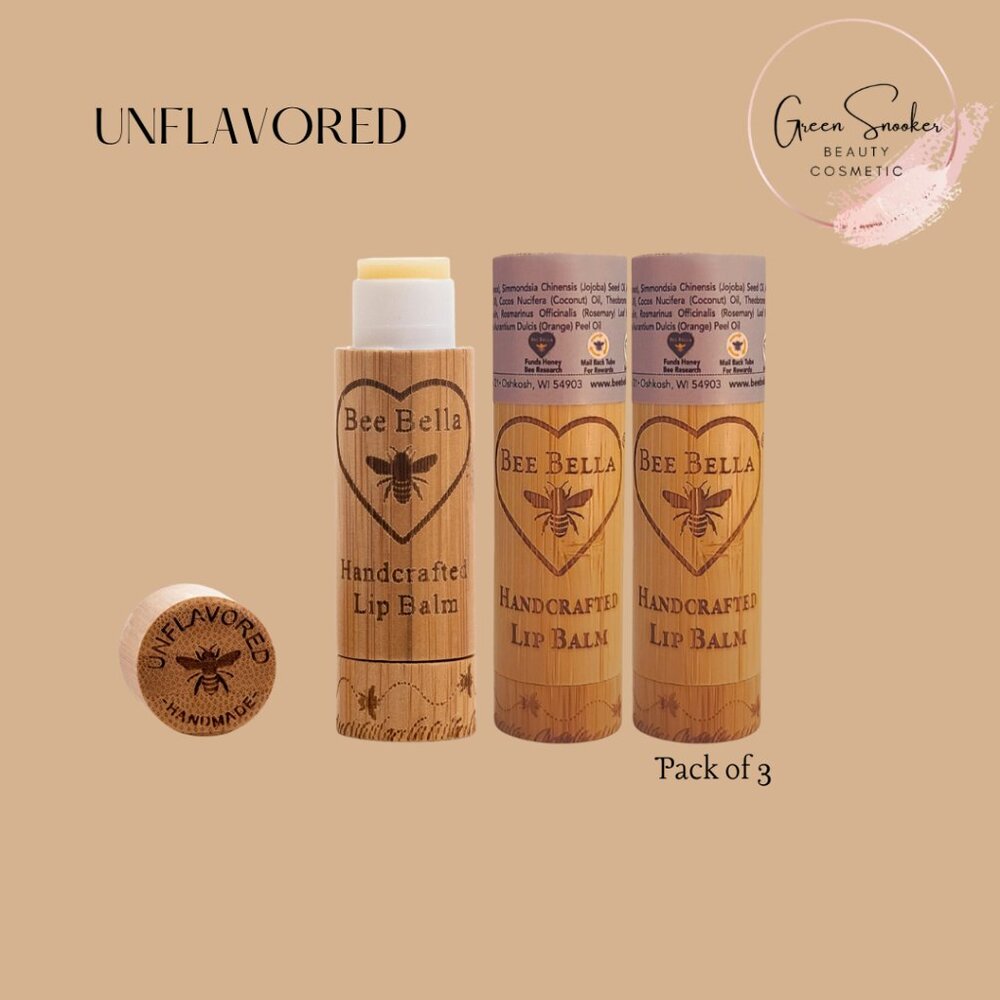 Bee Bella, Unflavored Lip Balm, Pack of 3